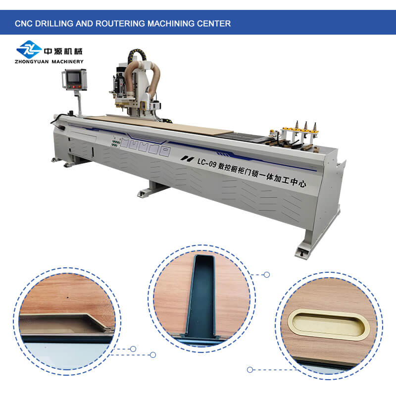 Máquina de perfuração lateral CNC Máquina de entalho Máquina de travamento de porta de madeira