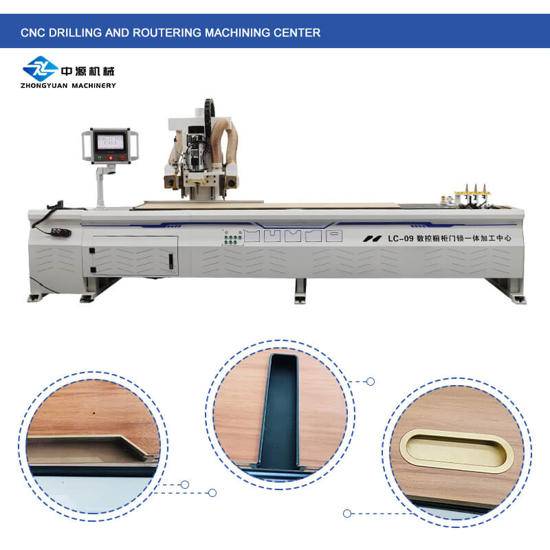 Máquina de perfuração lateral CNC Máquina de entalho Máquina de travamento de porta de madeira